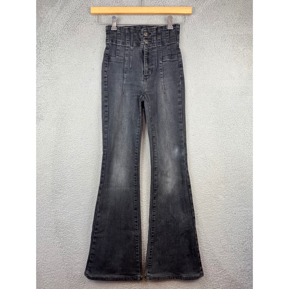 Free People Black Flare Leg Jeans